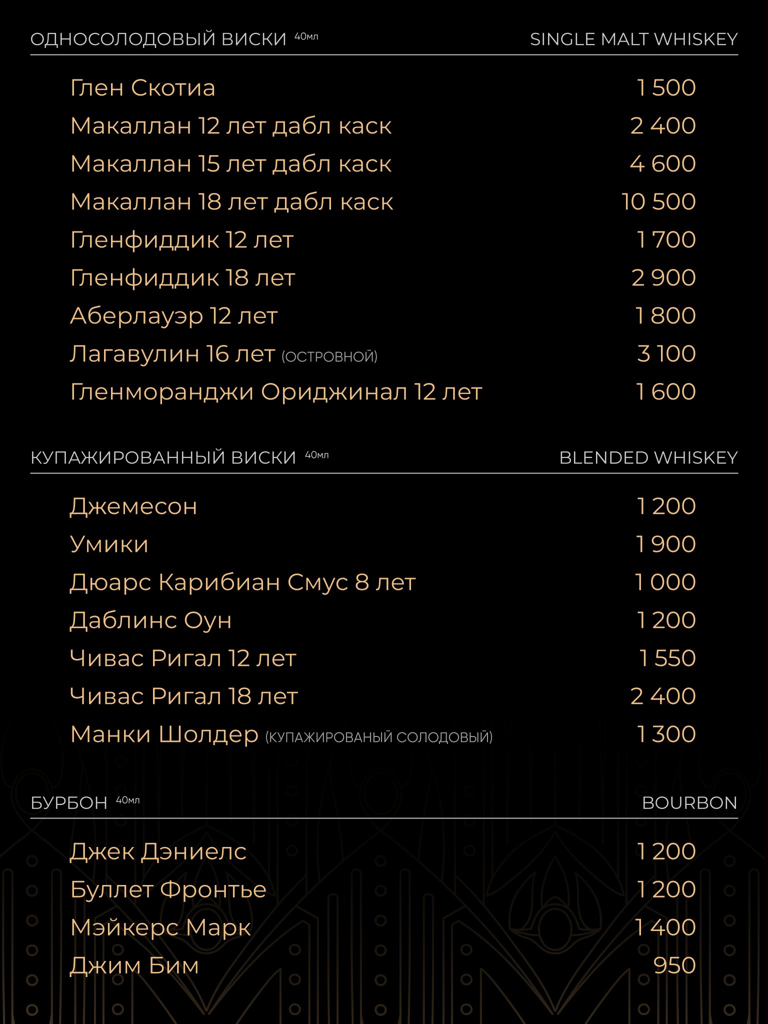 Меню — бар
