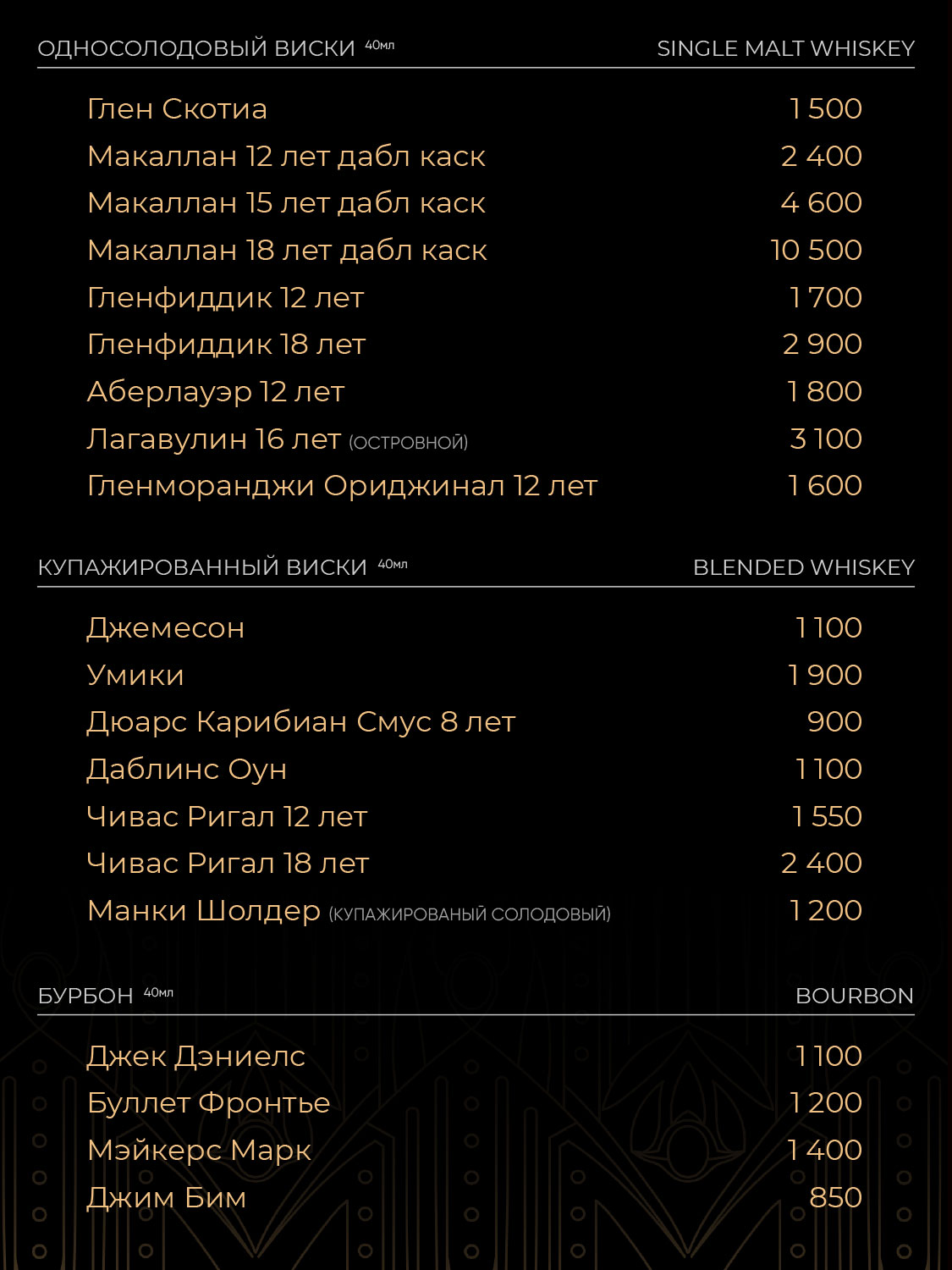 Меню — бар