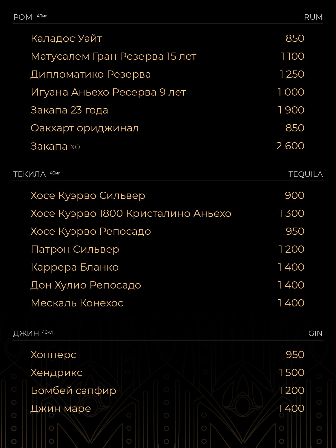 Меню — бар